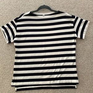 Ladies Navy & White Stripe Top